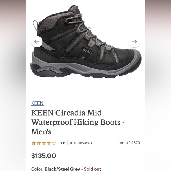 NIB Men’s KEEN Circadia Mid Waterproof Hiking Boots Sz 9.5 - Picture 3 of 16